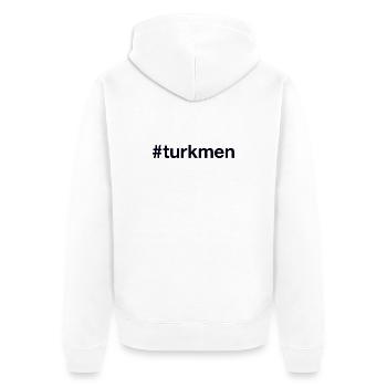 TURKMEN Hashtag Turkmenistan - Unisex Premium Organic Zip Hoodie - white - Back - Thijin (182cm)