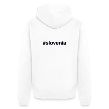 SLOVÉNIE Hashtag Slowenien - Veste à capuche bio Premium Unisexe - blanc - Dos - Thijin (182cm)