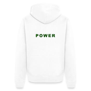 Conception de texte audacieuse Green Power - Veste à capuche bio Premium Unisexe - blanc - Dos - Thijin (182cm)