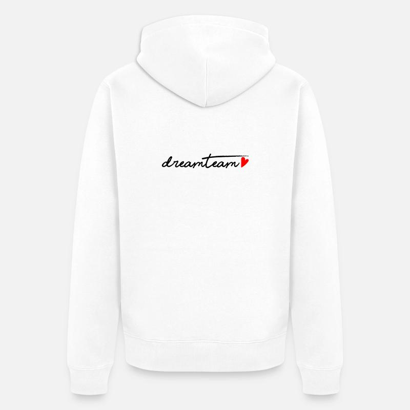 Équipe de rêve cœur rouge - Veste à capuche bio Premium Unisexe - blanc