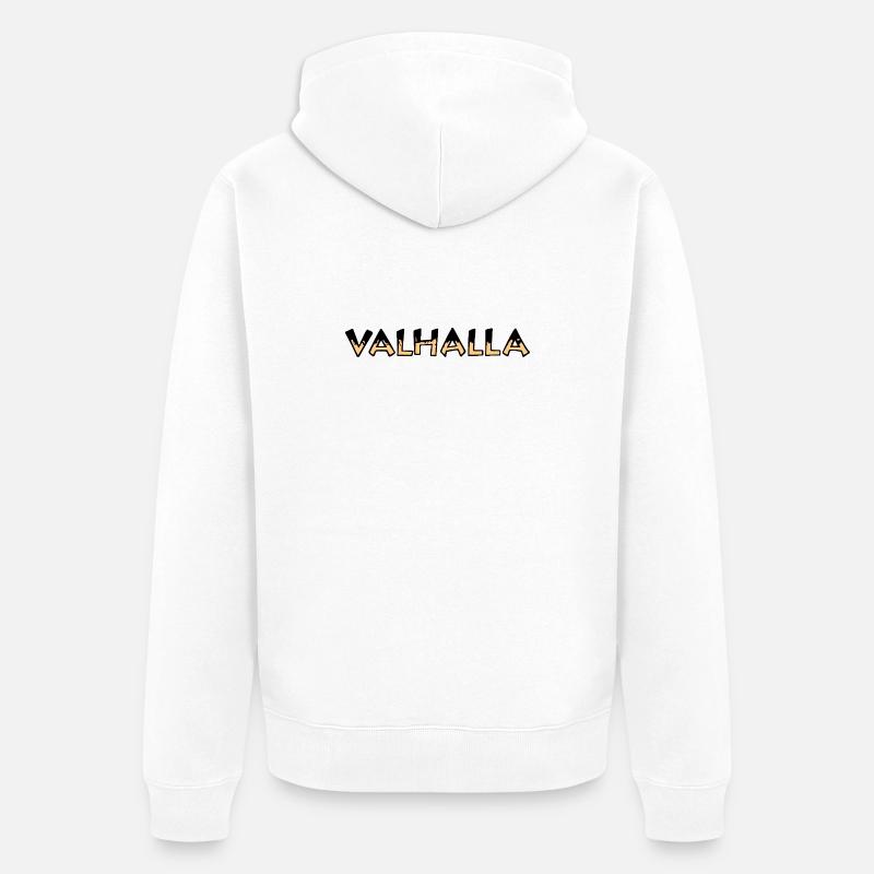 Valhalla Rune Jaune et Noir - Veste à capuche bio Premium Unisexe - blanc