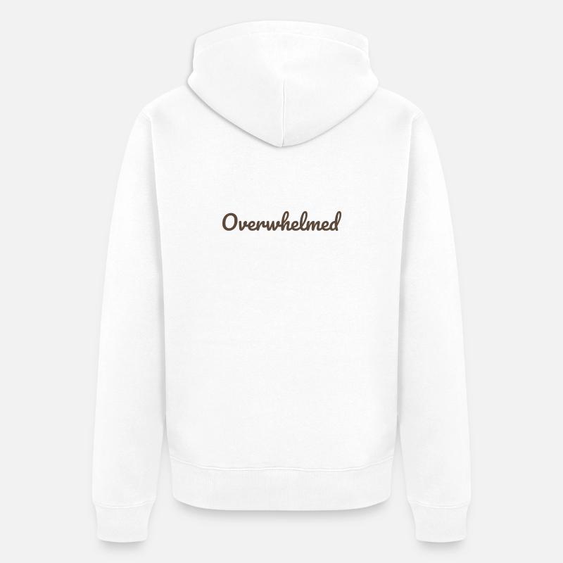 Überwältigt Script-Text in Braun - Unisex Premium Bio Zip Hoodie - Weiß