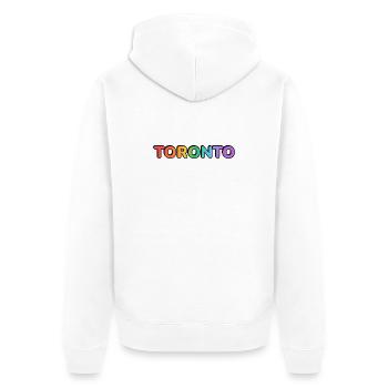 Toronto City in Regenbogenbuchstaben - Unisex Premium Bio Zip Hoodie - Weiß - Hinten - Thijin (182cm)