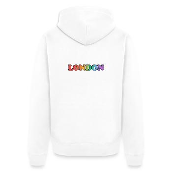 London LGBTQ Rainbow - Unisex Premium Bio Zip Hoodie - Weiß - Hinten - Thijin (182cm)
