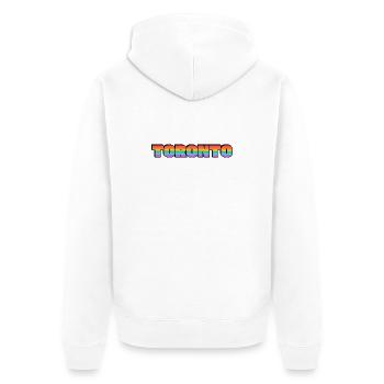 Toronto LGBTQ Rainbow - Unisex Premium Bio Zip Hoodie - Weiß - Hinten - Thijin (182cm)