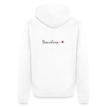 J’adore le Cadeau Cœur de Barcelone - Veste à capuche bio Premium Unisexe - blanc - Dos - Thijin (182cm)