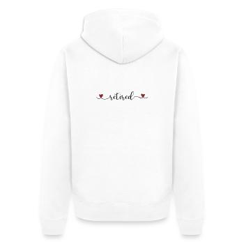 retired cute typography with a heart - Unisex Premium Organic Zip Hoodie - white - Back - Thijin (182cm)