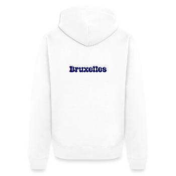 Brussels Retro Groovy Navy Blue - Unisex Premium Bio Zip Hoodie - Weiß - Hinten - Thijin (182cm)
