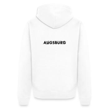 Augsburg - Unisex Premium Bio Zip Hoodie - Weiß - Hinten - Thijin (182cm)