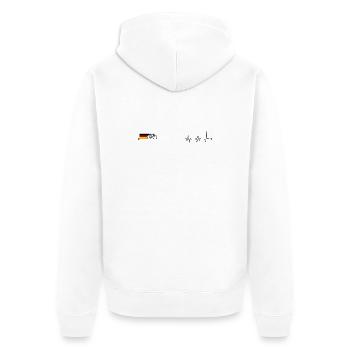 Deutschland Flagge Fahrrad - Unisex Premium Bio Zip Hoodie - Weiß - Hinten - Thijin (182cm)