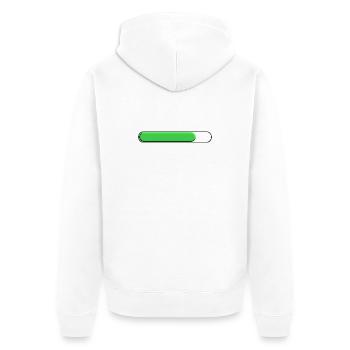 Durchschnittliche Spurweite Grün (drei Viertel) - Unisex Premium Bio Zip Hoodie - Weiß - Hinten - Thijin (182cm)