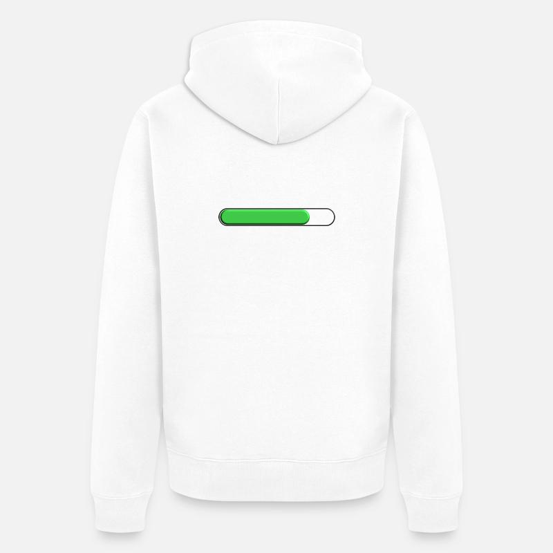 Jauge moyenne Vert (trois quart) - Veste à capuche bio Premium Unisexe - blanc