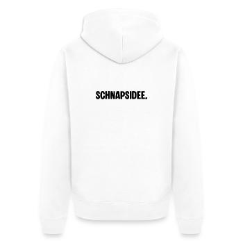 Schnapidee – Funny saying for party & fun - Unisex Premium Organic Zip Hoodie - white - Back - Thijin (182cm)