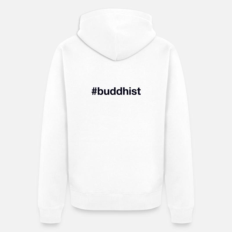 Bouddhisme bouddhiste Bouddhisme - Veste à capuche bio Premium Unisexe - blanc