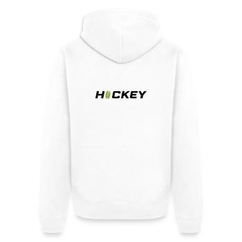 Hockey - Unisex Premium Bio Zip Hoodie - Weiß - Hinten - Thijin (182cm)