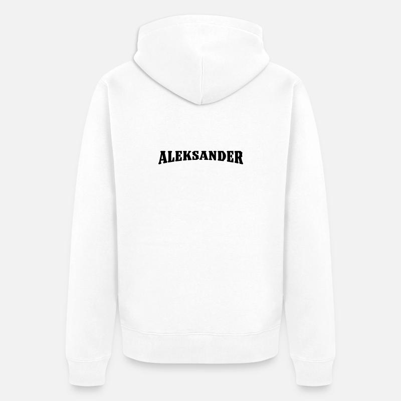 Aleksander Geschenk - Unisex Premium Bio Zip Hoodie - Weiß