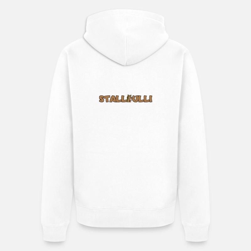 Stallpulli - Stall - Pferd Pferde Reiter Reiterin - Unisex Premium Bio Zip Hoodie - Weiß