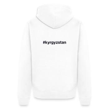 Kyryzstan Kirghizistan Hashtag - Veste à capuche bio Premium Unisexe - blanc - Dos - Thijin (182cm)