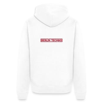Berlin Techno Hard Dark Rave - Veste à capuche bio Premium Unisexe - blanc - Dos - Thijin (182cm)