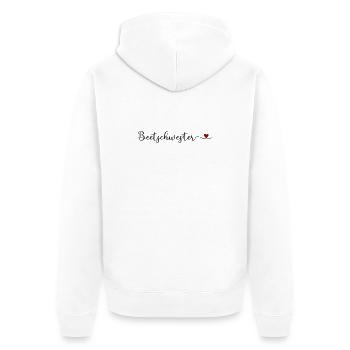 Beetschwester - lustiges Garten Design für Gärtner - Unisex Premium Bio Zip Hoodie - Weiß - Hinten - Thijin (182cm)