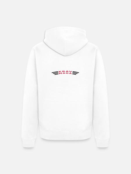 KRAVMAGA curved - Unisex Premium Organic Zip Hoodie - white