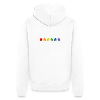 Regenbogen Sternchen LGBT lgbtqi queer - Unisex Premium Bio Zip Hoodie - Weiß - Hinten - Thijin (182cm)