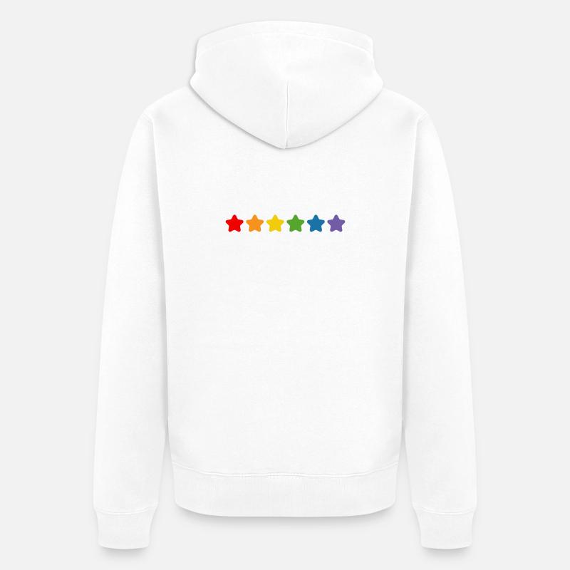 Regenbogen Sternchen LGBT lgbtqi queer - Unisex Premium Bio Zip Hoodie - Weiß