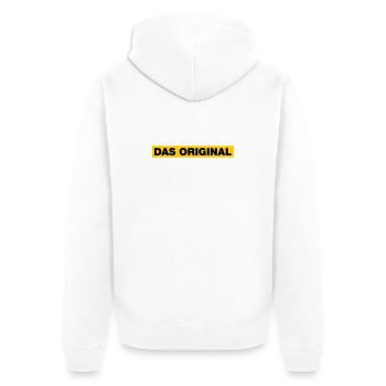 Das Original - Unisex Premium Bio Zip Hoodie - Weiß - Hinten - Thijin (182cm)