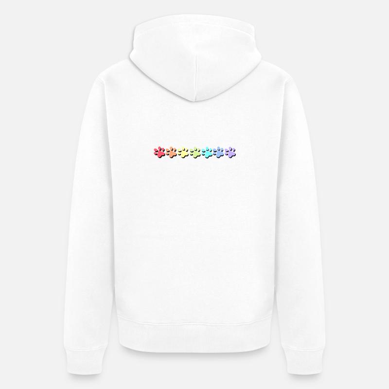 Conception de patte aux couleurs pastel - Veste à capuche bio Premium Unisexe - blanc