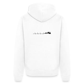 Heartbeat Snowboarding - Unisex Premium Organic Zip Hoodie - white - Back - Thijin (182cm)