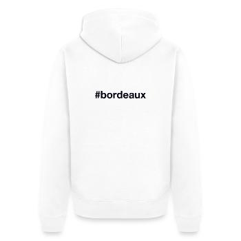 BORDEAUX Hashtag - Veste à capuche bio Premium Unisexe - blanc - Dos - Thijin (182cm)