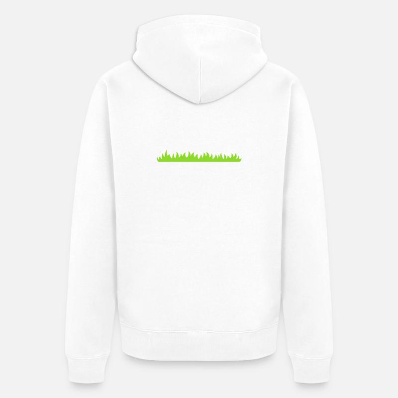 Gras oder Rasen - Unisex Premium Bio Zip Hoodie - Weiß