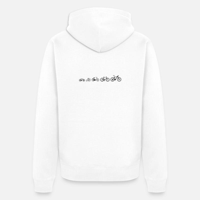 Évolution vélo  - Veste à capuche bio Premium Unisexe - blanc