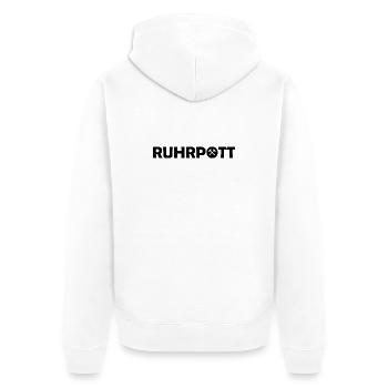 Ruhrpott - Dat hat wat mittn Herz zu tun - Zeche - Unisex Premium Bio Zip Hoodie - Weiß - Hinten - Thijin (182cm)