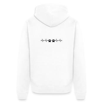 rythme cardiaque ECG de la patte - Veste à capuche bio Premium Unisexe - blanc - Dos - Thijin (182cm)