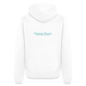 NOUVEAU -- Choose Peace – Design de citation inspirante ! - Veste à capuche bio Premium Unisexe - blanc - Dos - Thijin (182cm)