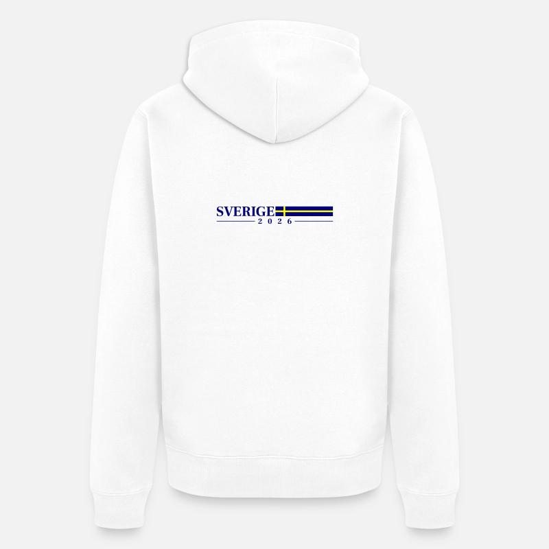 Drapeau de Suède 2026 - Veste à capuche bio Premium Unisexe - blanc