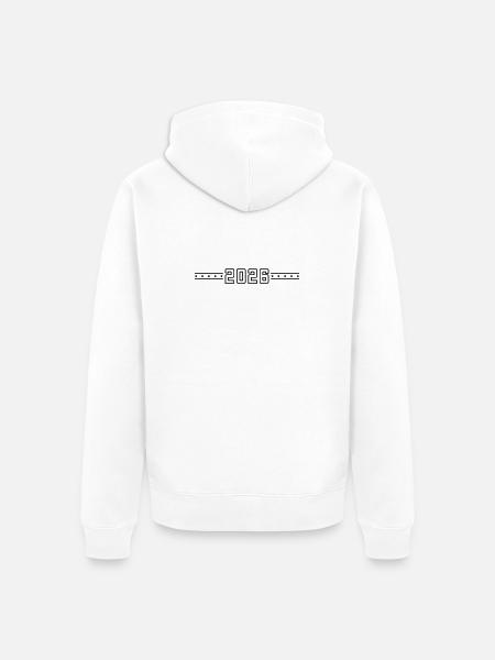 2026 College Font - Unisex Premium Organic Zip Hoodie - white