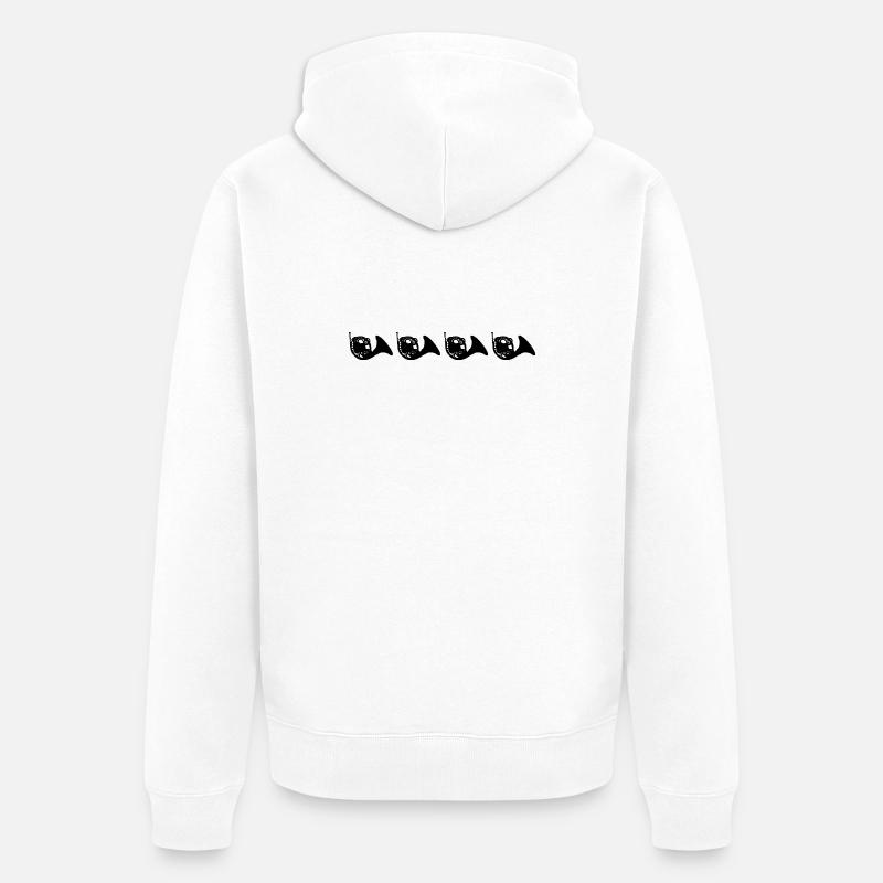 Bugle - Unisex Premium Organic Zip Hoodie - white