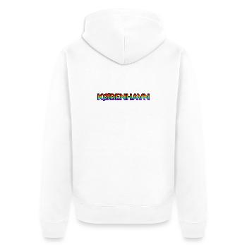 Kbenhavn LGBT Rainbow Copenhagen - Unisex Premium Organic Zip Hoodie - white - Back - Thijin (182cm)