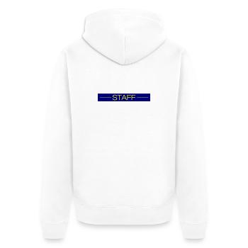 Staff - Unisex Premium Bio Zip Hoodie - Weiß - Hinten - Thijin (182cm)