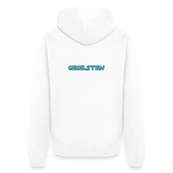 Geigelstein als Trekking - Unisex Premium Bio Zip Hoodie - Weiß - Hinten - Thijin (182cm)