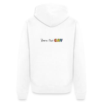 Rainbow né ce gay - Veste à capuche bio Premium Unisexe - blanc - Dos - Thijin (182cm)