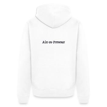 Aix-en-Provence France Frankreich - Unisex Premium Bio Zip Hoodie - Weiß - Hinten - Thijin (182cm)