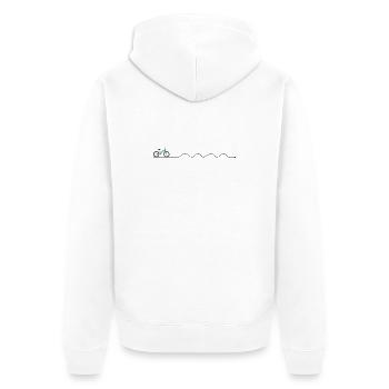 Emerald Trek Bike Silhouette - Unisex Premium Organic Zip Hoodie - white - Back - Thijin (182cm)