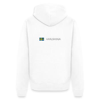 Drapeau de la Suède - Karlskoga - Sverige - Schweden - Veste à capuche bio Premium Unisexe - blanc - Dos - Thijin (182cm)