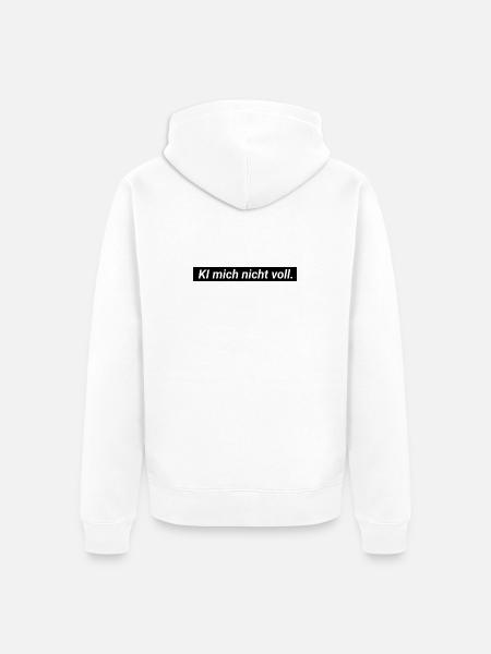 KI mich nicht voll quatschen künstliche witzig - Unisex Premium Bio Zip Hoodie - Weiß