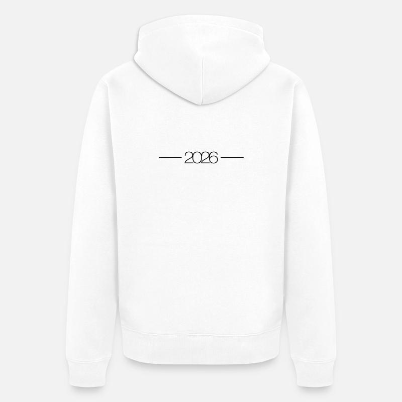 2026 année AVC - Veste à capuche bio Premium Unisexe - blanc