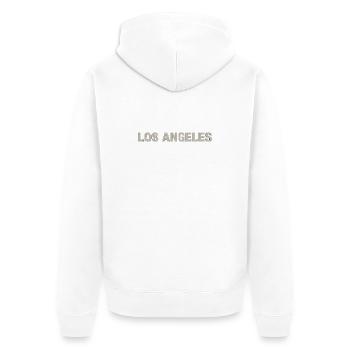 LOS ANGELES – Modern Concrete Typography - Unisex Premium Organic Zip Hoodie - white - Back - Thijin (182cm)
