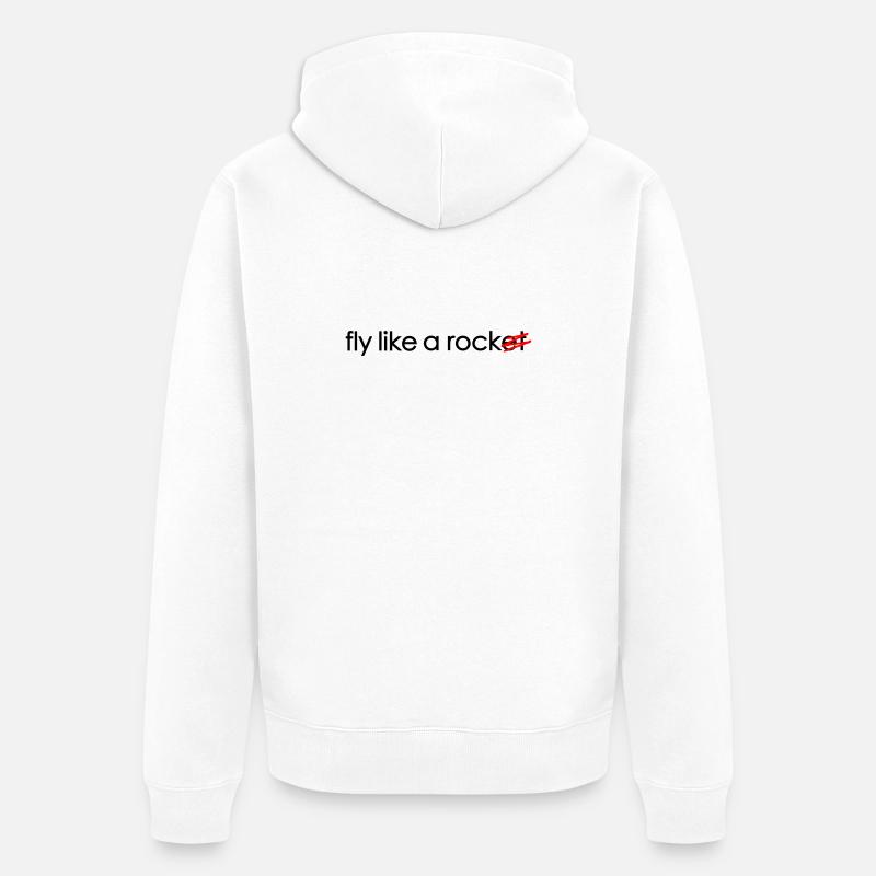 vole comme une fusée - Veste à capuche bio Premium Unisexe - blanc